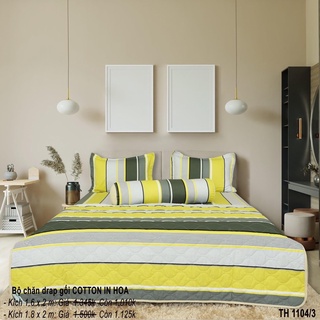 Ra bọc, drap bọc cotton in hoa Hometex 160x200, 180x200 ( cm )