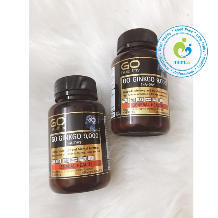 Viên uống (60v) bổ não cho người từ 18 tuổi GO Healthy Go Ginkgo 9000 1-A-Day, New Zealand | BigBuy360 - bigbuy360.vn