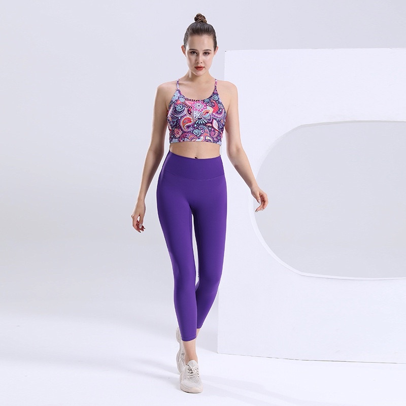 ĐỒ TẬP YOGA-GYM HOẠ TIẾT TÍM