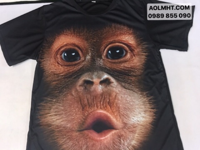 Áo 3D Khỉ vui nhộn, Áo thun Khỉ 3D Đen Funny vui lắm nè - fun monkey t-shirt