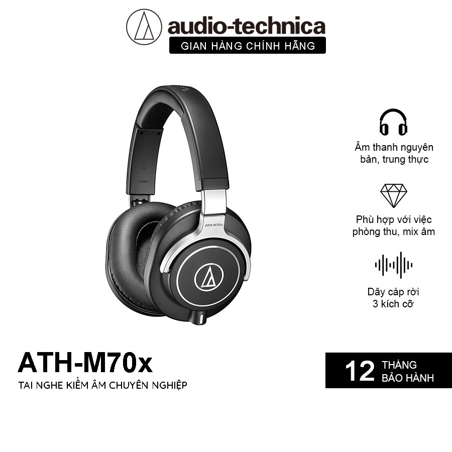 Tai nghe Audio-Technica Professional Hifi ATH-M70x - Hàng Chính Hãng