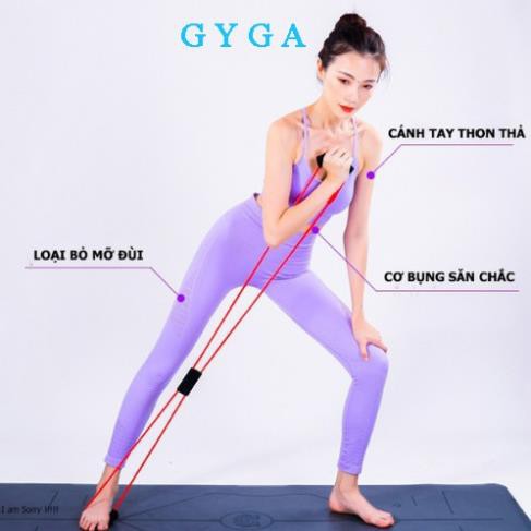 Dây kéo đàn hồi tập tay nam nữ số 8 dây tập thể lực tập gym yoga tại nhà cao su dẻo dai chắc chắc màu sắc tươi tắn GYGA