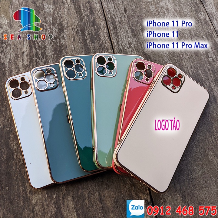Ốp lưng Viền Vuông iPhone 11,11 Pro,11 Pro Max,12 Mini,12 Pro, 12 Pro Max -Nhựa dẻo--VIỀN BÓNG·--Thiết kế giống iPhone12