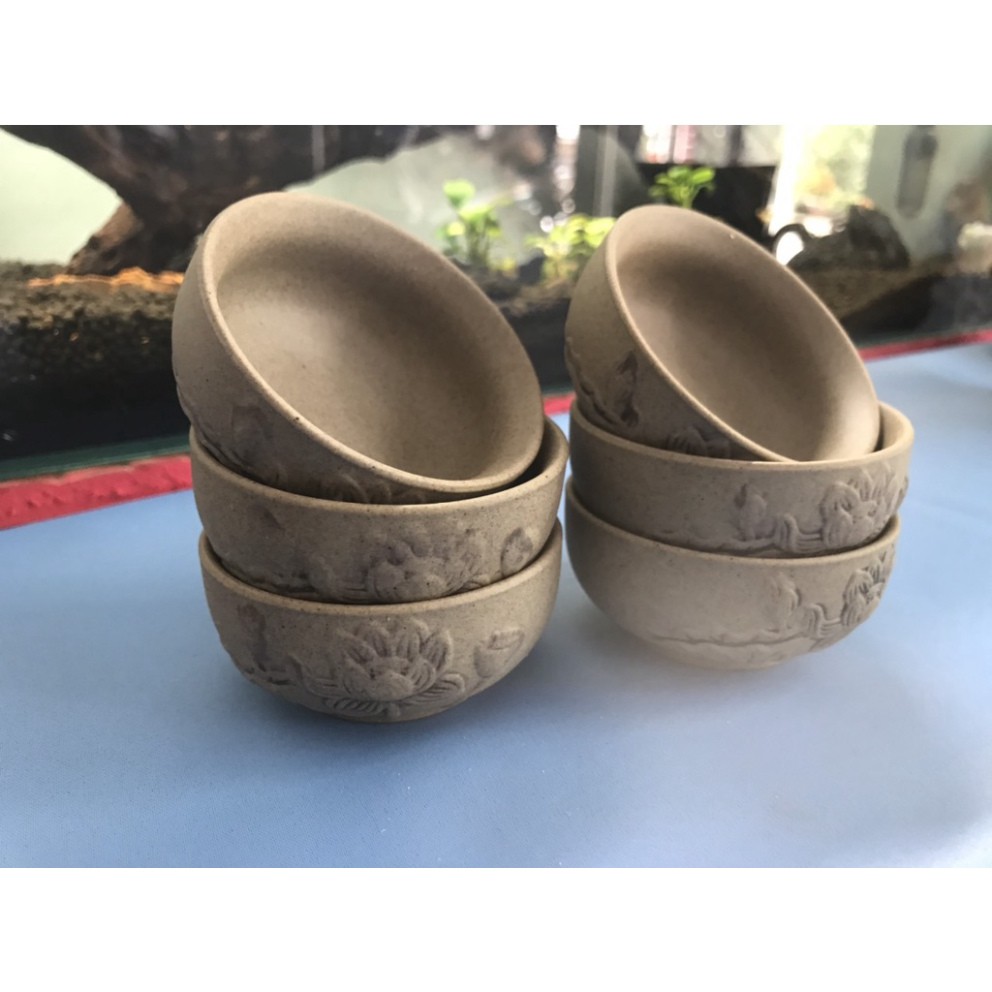 BỘ ẤM TRÀ NHAM SA CAO CẤP - ĐẮP SEN NỔI - 1 ẤM 6 CHÉN cam kết hàng đẹp