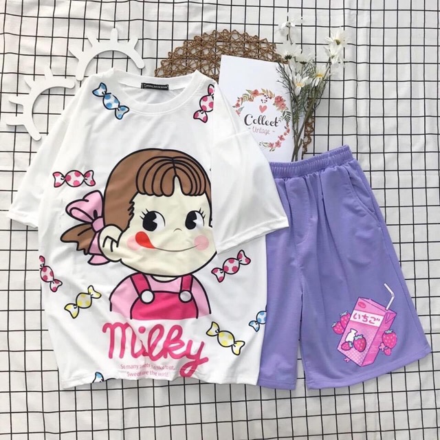 [18 mẫu] Set hoạt Hình Xinh Xắn/Short in+Overtee 3D