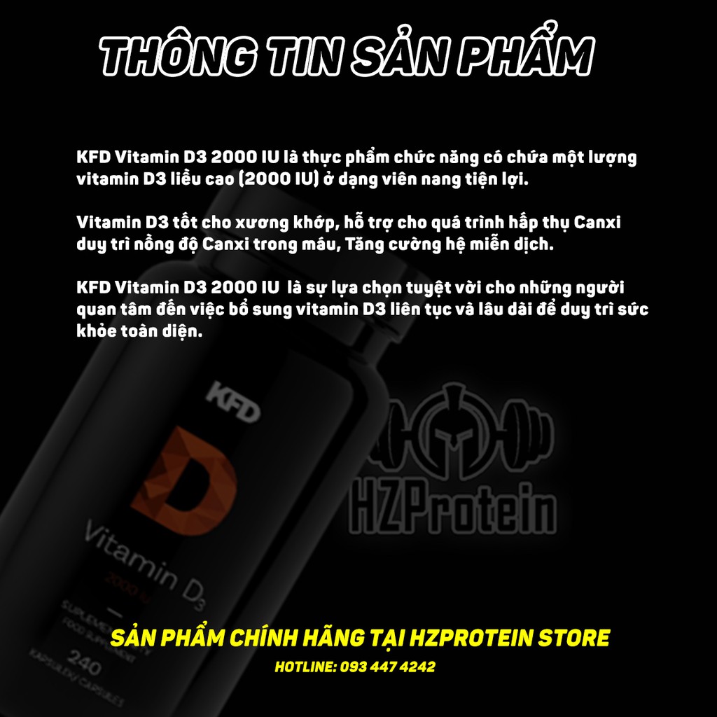 KFD VITAMIN D3 (2000 IU) - VIÊN UỐNG HỖ TRỢ XƯƠNG KHỚP, TỔNG HỢP CANXI (240 VIÊN)