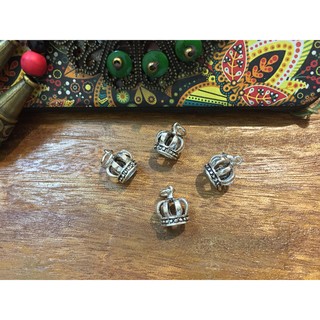 Charm vương miện bạc nổi 3D
