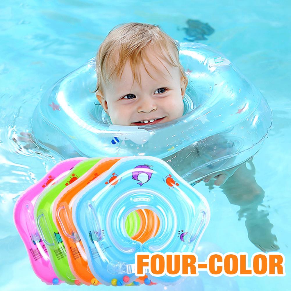 🌈HN Bé bơi cổ vòng an toàn cho trẻ sơ sinh vòng tròn cho tắm phụ kiện nước bơm hơi