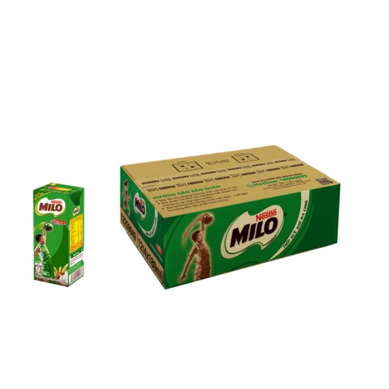 Mua 1 thùng tặng 1 lon milo 240ml . Thùng 48 hộp Sữa lúa mạch Nestlé Milo thùng 48 hộp x 180ml (12x4x180ml)