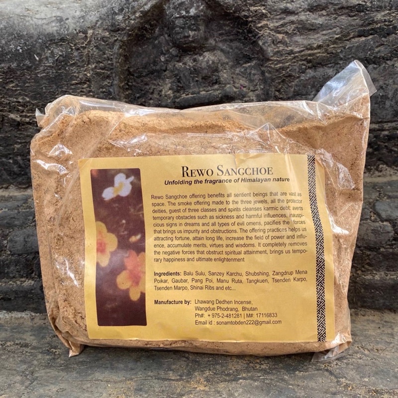 Nhang trầm bột Rewo Sangchoe Bhutan cúng khói hương buổi sáng