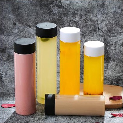 Chai nhựa tròn cao đựng trà sữa, nước ép hoa quả, cafe, trà hoa 300ml, 400ml, 500m có nắp đậy