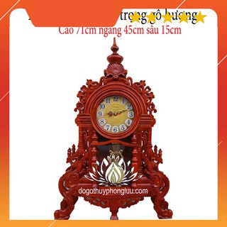 Đồng hồ cây gỗ hương đồng hồ để bàn cao cấp sang trọng