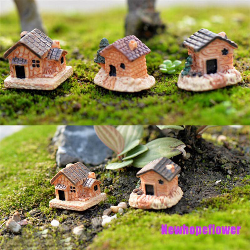 Bộ 3 Mô Hình Ngôi Nhà Gỗ Mini Dùng Để Trang Trí