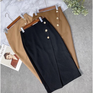Chân váy bút chì 3 cúc đồng