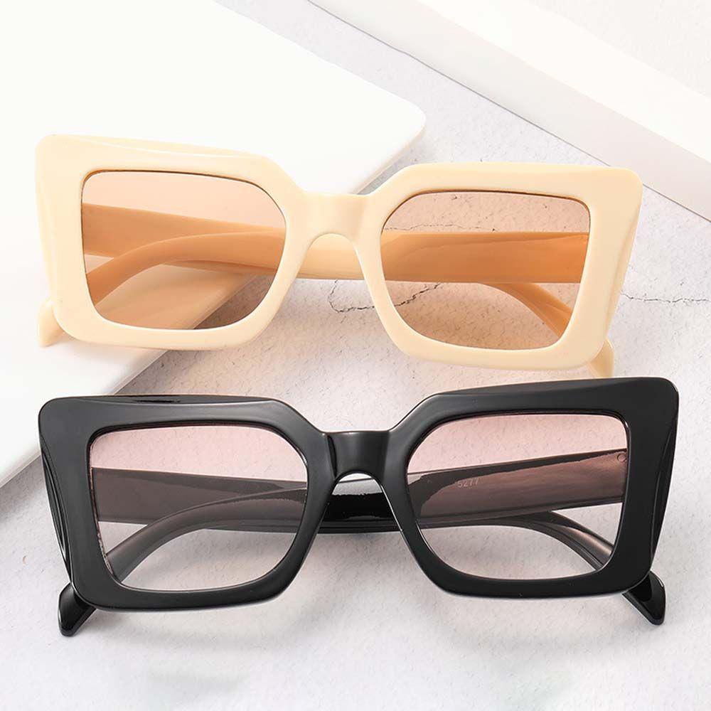 Kính Mát Gọng Vuông Màu Trà Đen Phong Cách Vintage Dành Cho Nữ