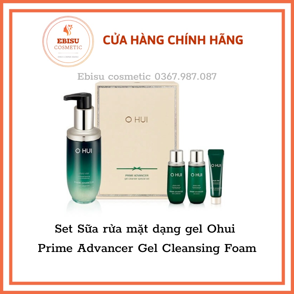 Set Sữa rửa mặt dạng gel Ohui Prime Advancer Gel Cleansing Foam_𝑬𝑩𝑰𝑺𝑼 𝑪𝑶𝑺𝑴𝑬𝑻𝑰𝑪