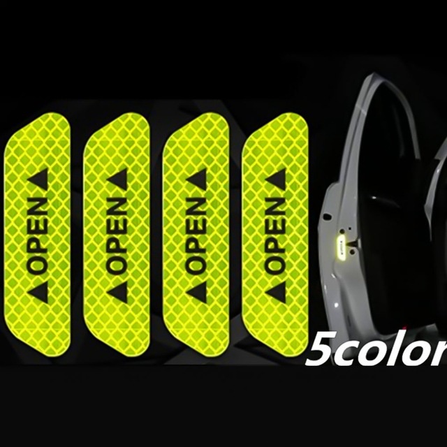 Bộ 4 Miếng Dán logo Cảnh Báo Mở Cửa Phản Quang An Toàn