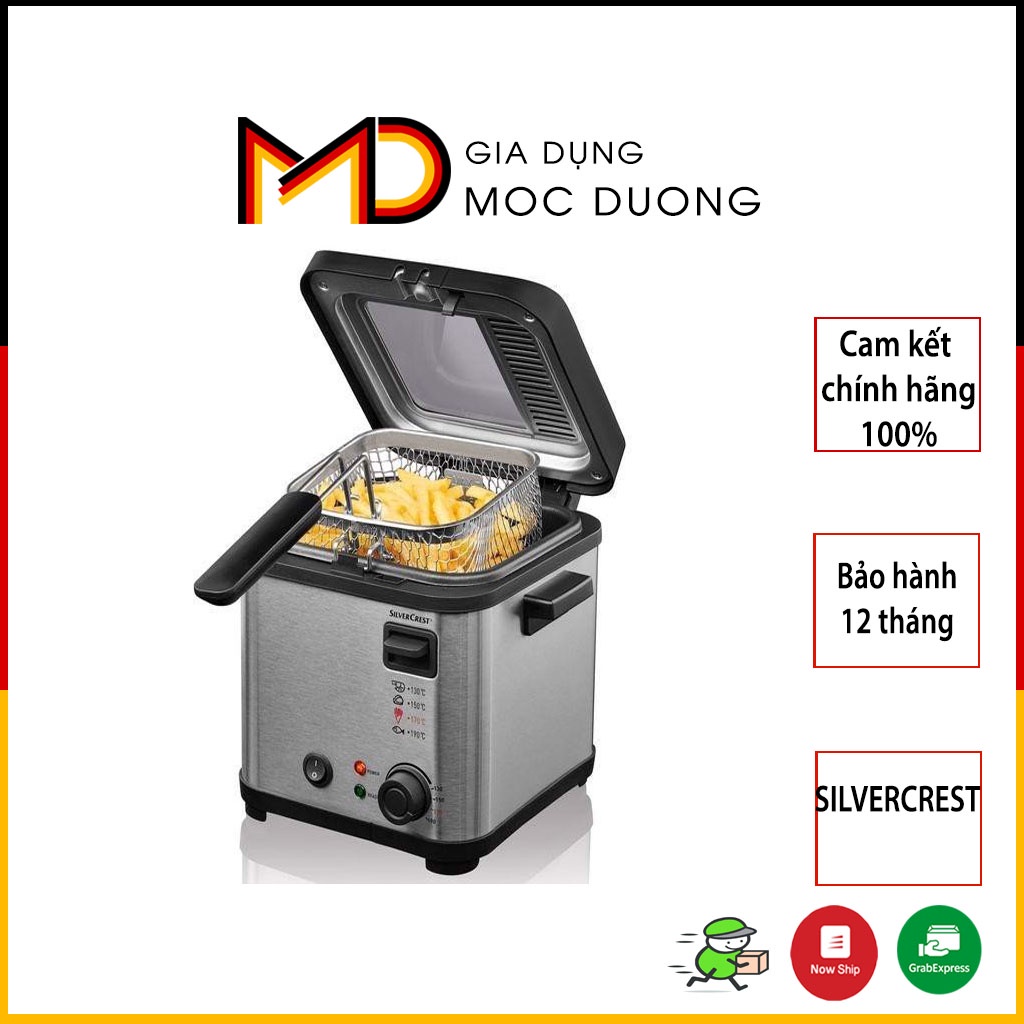 Nồi chiên ngập dầu Silvercrest Mini, công suất tối đa 850W [HÀNG NHẬP ĐỨC]