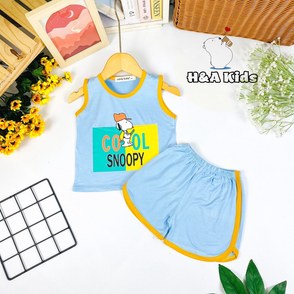 [Bé 19-33kg] Bộ Ba lỗ thun lạnh in hình SIZE ĐẠI cho bé trai bé gái từ 19-33kg - HÀNG CHUẨN LOẠI 1