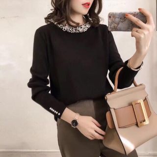 Áo len cổ ngọc sang chảnh