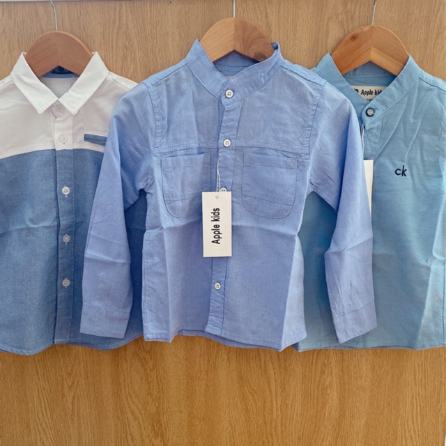 - ÁO SƠMI SOÁI CA CHO BÉ TRAI XANH DENIM TAY DÀI NGẮN NHIỀU MẪU HÀNG XUẤT MẪU MỚI NHẤT