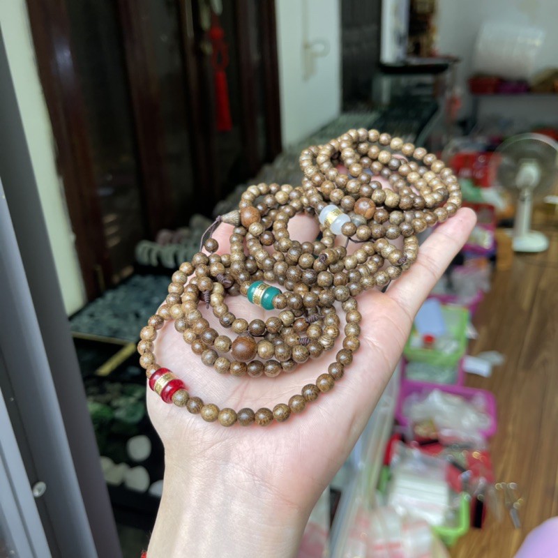 Vòng Tay Trầm Hương mix Lu Thống đeo tay quấn 3-4 vòng