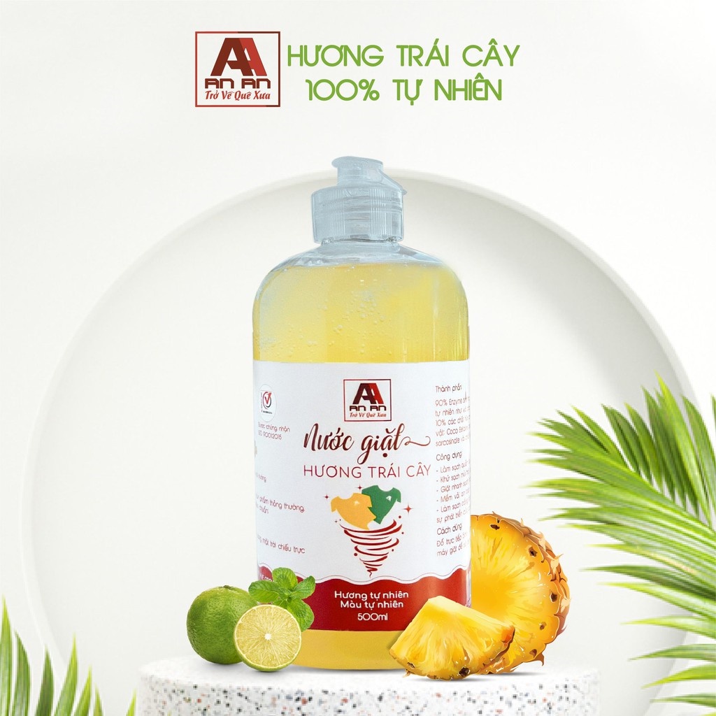 Nước giặt hữu cơ An An organic Enzyme sinh học 500ml an toàn cho bé bảo vệ da tay