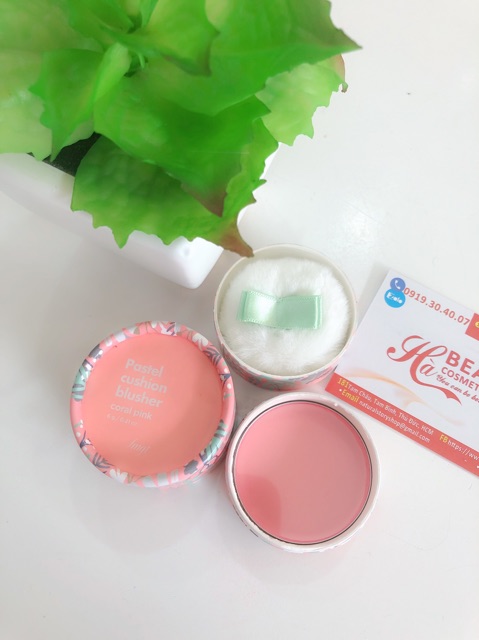 Phấn má hồng dạng bột siêu mịn kiềm dầu lâu trôi màu sắc trẻ trung Hàn Quốc The Face Shop Pastel Cushion Blusher 6g