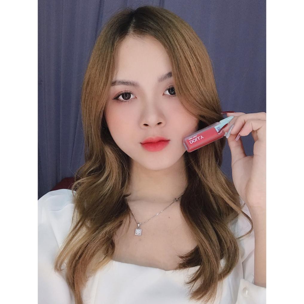 New 2021 [01 Đỏ Rose] Son Kem Lì Dolly Super Matte Không Chì Màu Đỏ Rose [01] Tách Sét