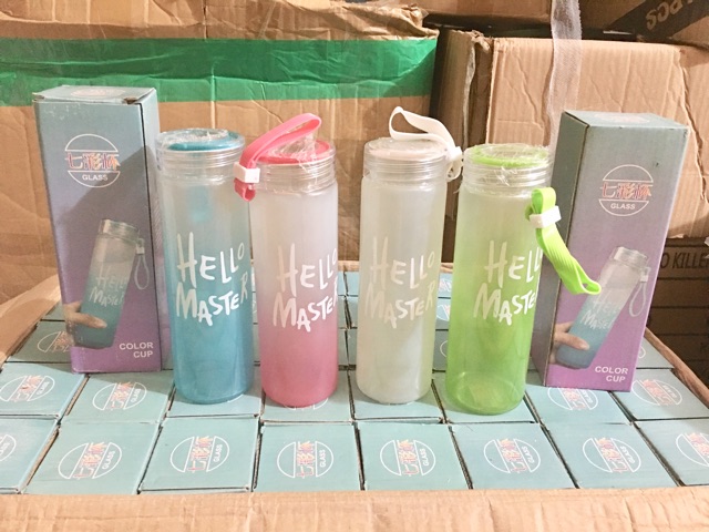 SỈ 8,5K -Bình Nước Thủy Tinh Hello Master 480 ml