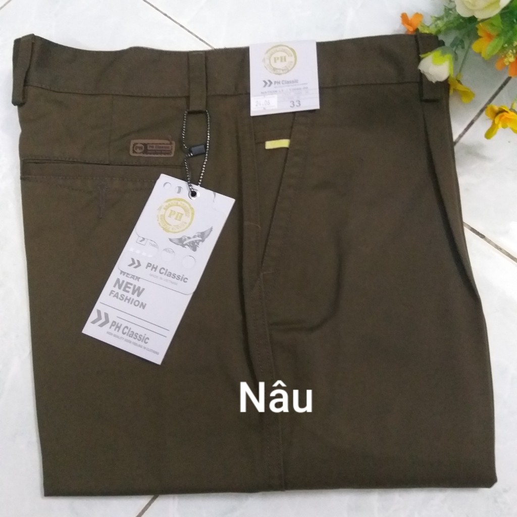 Quần kaki trung niên xếp ly