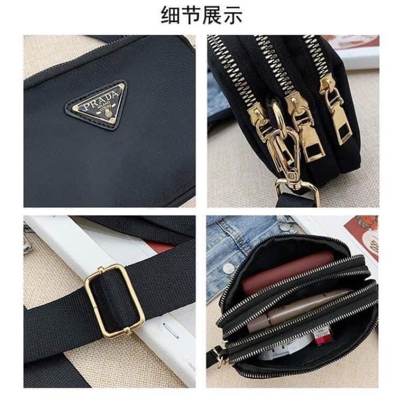 Túi đeo chéo PRA Ba Ngăn khoá kéo | BigBuy360 - bigbuy360.vn