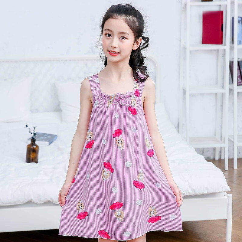 Đầm Ngủ Cotton Không Tay Kiểu Công Chúa Dễ Thương Xinh Xắn Cho Bé Gái