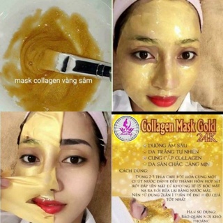100g mặt nạ dẻo collagen vàng sâm 24k handmade đắp mặt trắng da mờ nám