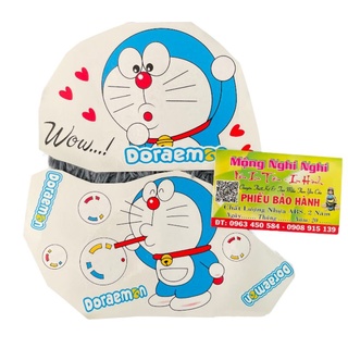 Bộ Tem dán nón bảo hiểm ( bò sữa , khủng Long , dorreamon…cute)