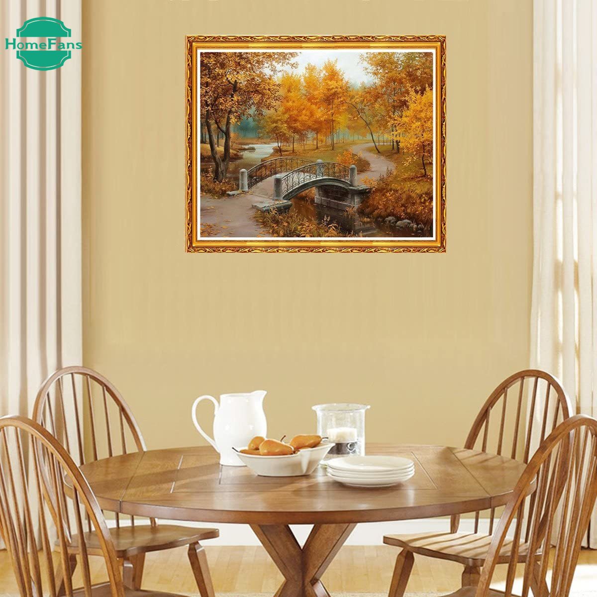 Bộ Tranh Đính Đá 5d Thủ Công Hình Phong Cảnh Mùa Thu 40x30cm