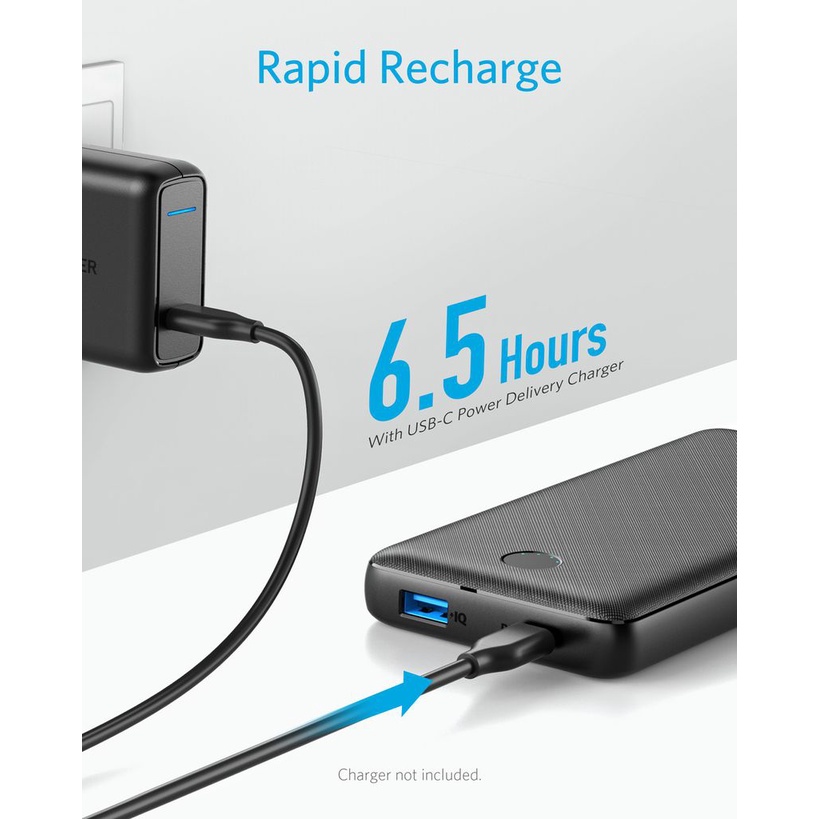 Pin sạc dự phòng Anker A1281 PowerCore Essential PD 20000mAh 18W USB-C Power Delivery + PIQ2.0 Fast Charging