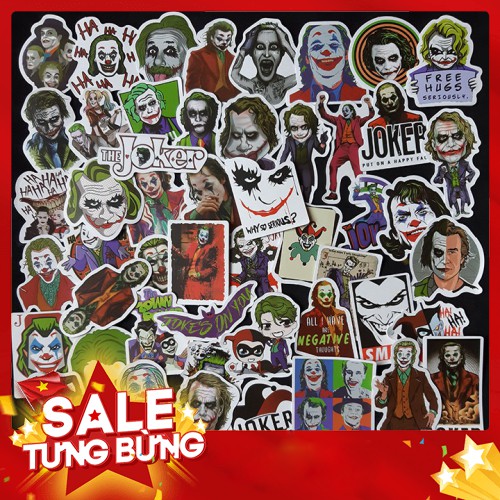Bộ Sticker dán cao cấp chủ đề JOKER - Dùng dán Xe, dán mũ bảo hiểm, dán Laptop... - Hàng nhập khẩu