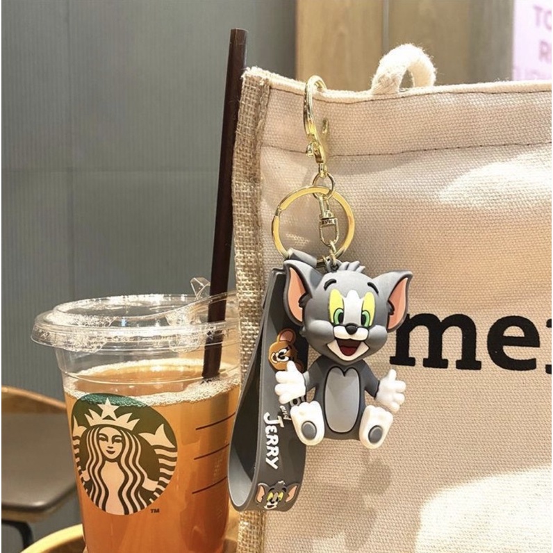 Móc Khóa Gắn Búp Bê Hoạt Hình Tom and Jerry Dễ Thương