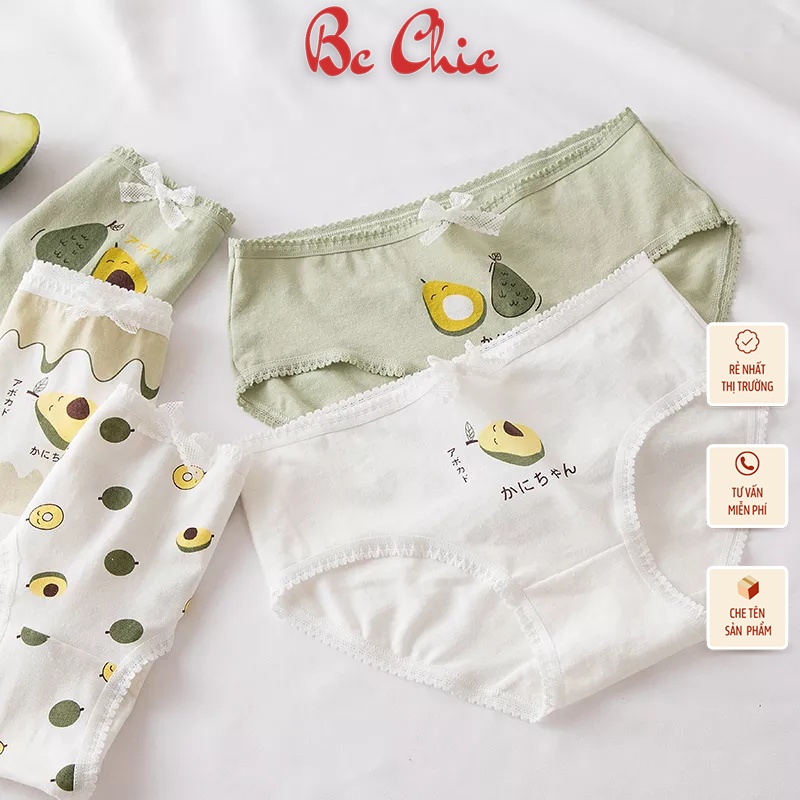 Quần lót nữ gân tăm trái bơ thoáng khí mềm mại lên dáng sexy SET Bơ Matcha Q127 BC_CHIC LINGERIE