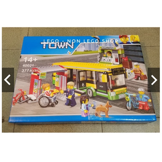 Đồ Chơi trẻ em lắp ráp xếp hình city TOWN 40021 Trạm Dừng Xe Bus có 377pcs