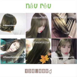 Thuốc nhuộm nâu rêu( tặng kèm trợ, găng tay)