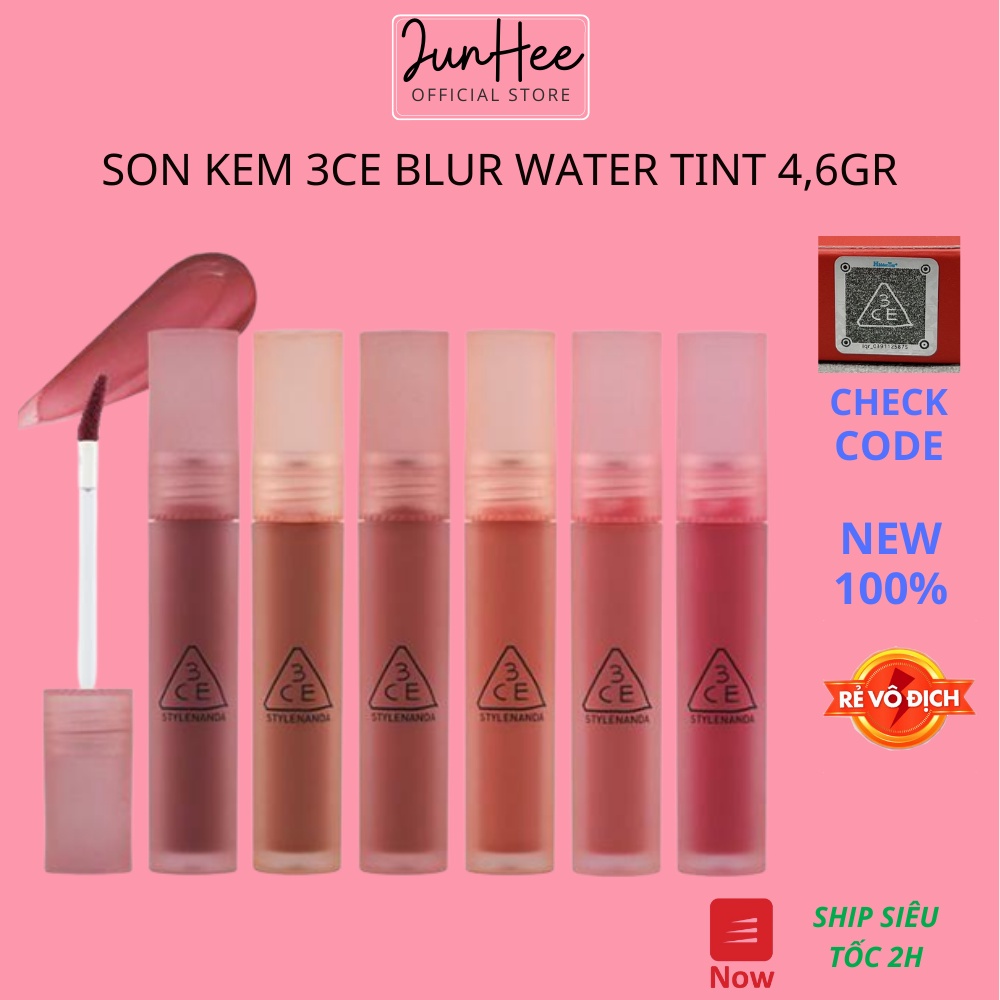 SON KEM LÌ, MỊN MƯỢT NHẸ MÔI 3CE BLUR WATER TINT 4,6G