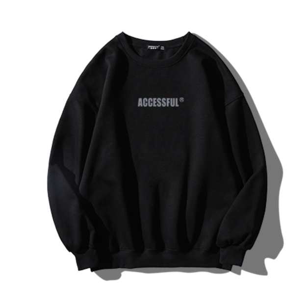 Áo SWEATER Nỉ Cổ Tròn Phối Chữ ACCESSFUL Thời Thượng, Nỉ Ngoại Siêu Dày Mịn Thiết Kế Trẻ Trung Năng Động Mã GAREM