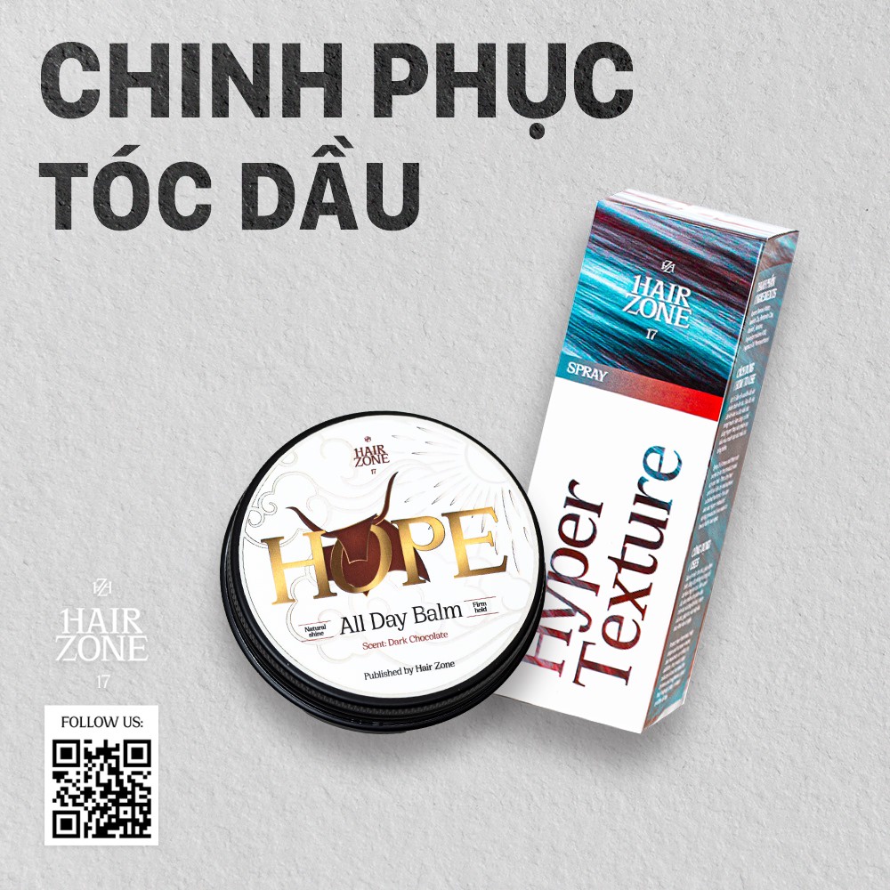 [HOPE]] Sáp vuốt tóc nam ALL DAY BALM - HOPE Edition 2020 by Hairzone 2Oz 56g wax tạo kiểu tóc