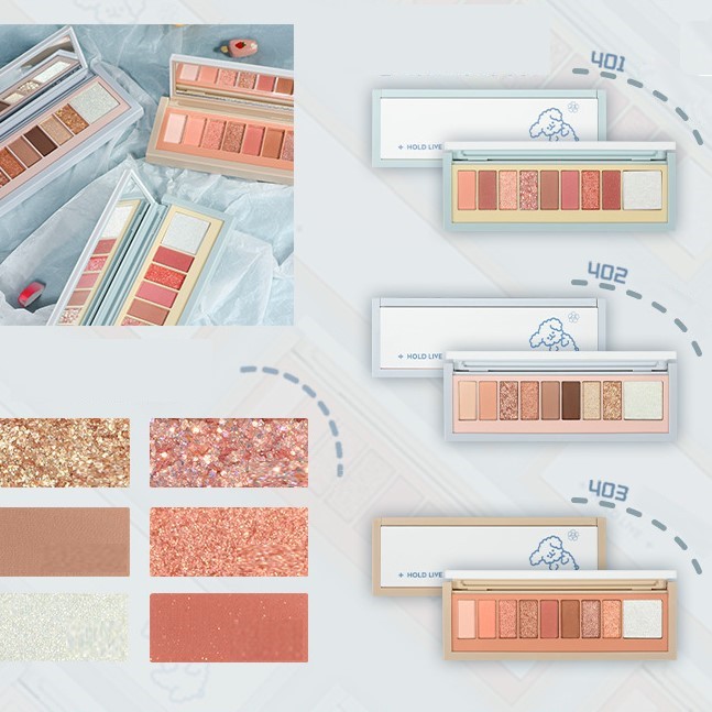 Bảng phấn mắt 9 màu cún bông HOLD LIVE tông cam đào hồng đất trendy SoftCute Fog Language Eyeshadow Palette HL484 HLIV71 | BigBuy360 - bigbuy360.vn