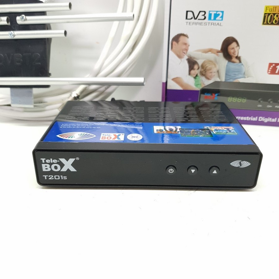 Đầu thu kỹ thuật số DVB T2– Tele Box T201S + Anten DVB T2