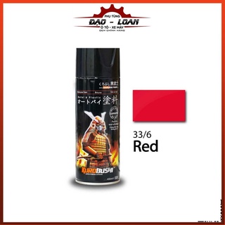 Sơn samurai sơn xịt đủ loại màu 33/6 màu đỏ, sơn xịt xe máy