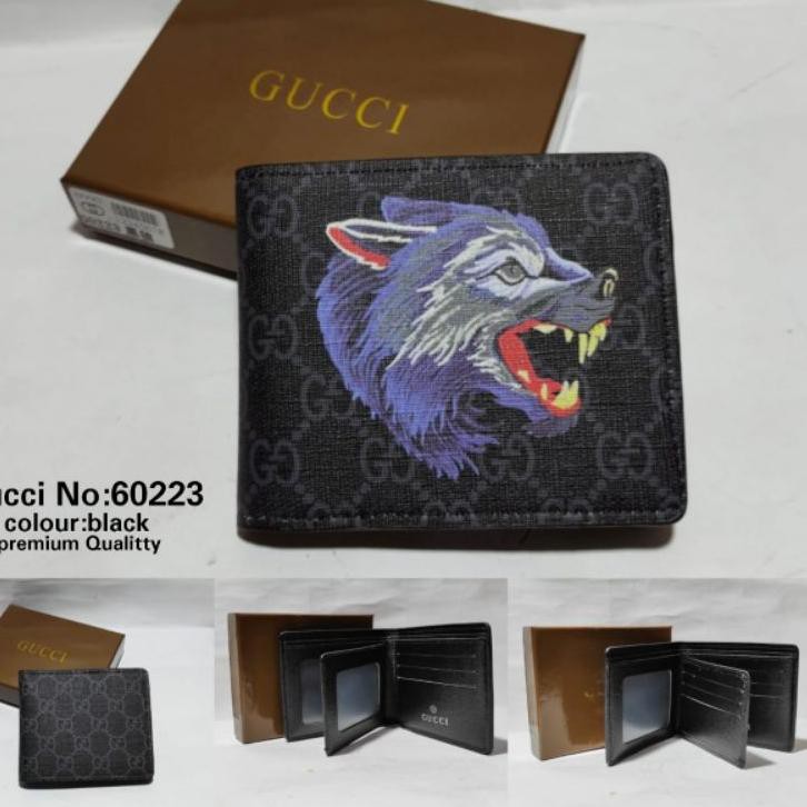 Ví Ngắn Gucci 60223 In Hình Sói / Hổ Cá Tính