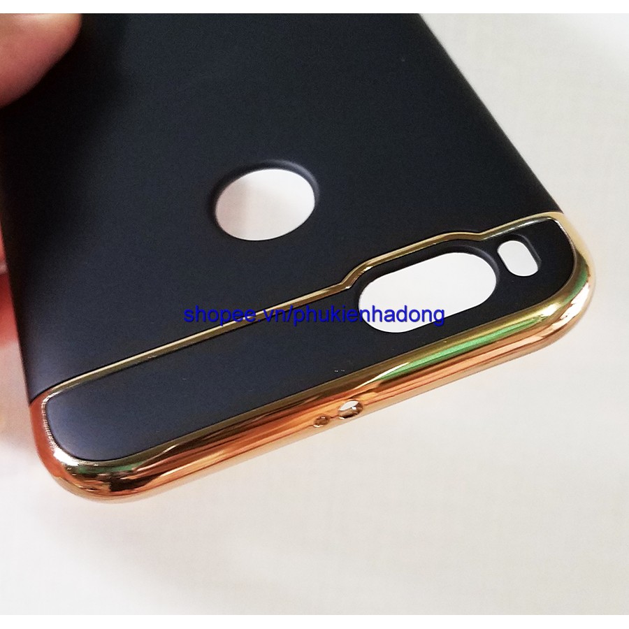 Ốp lưng 3 mảnh Xiaomi Mi A1 - Xiaomi Mi 5X viền vàng (Đen)